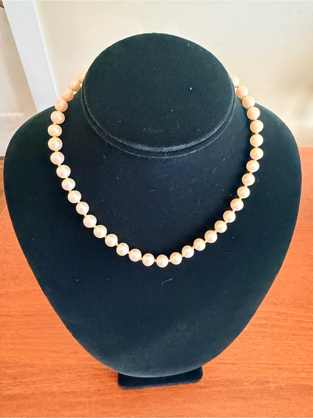 Vintage Graduated Pearl Necklace Individually Knotted Ornate Rhinestone Clasp